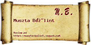 Muszta Bálint névjegykártya